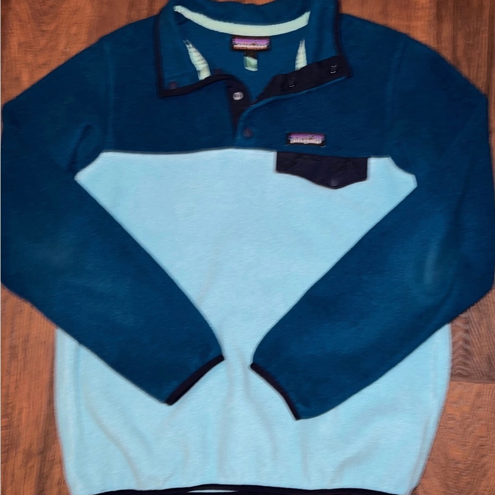 💜PATAGONIA SYNCHILLA💙 fleece pullover Small 1/4 snap button with pocket